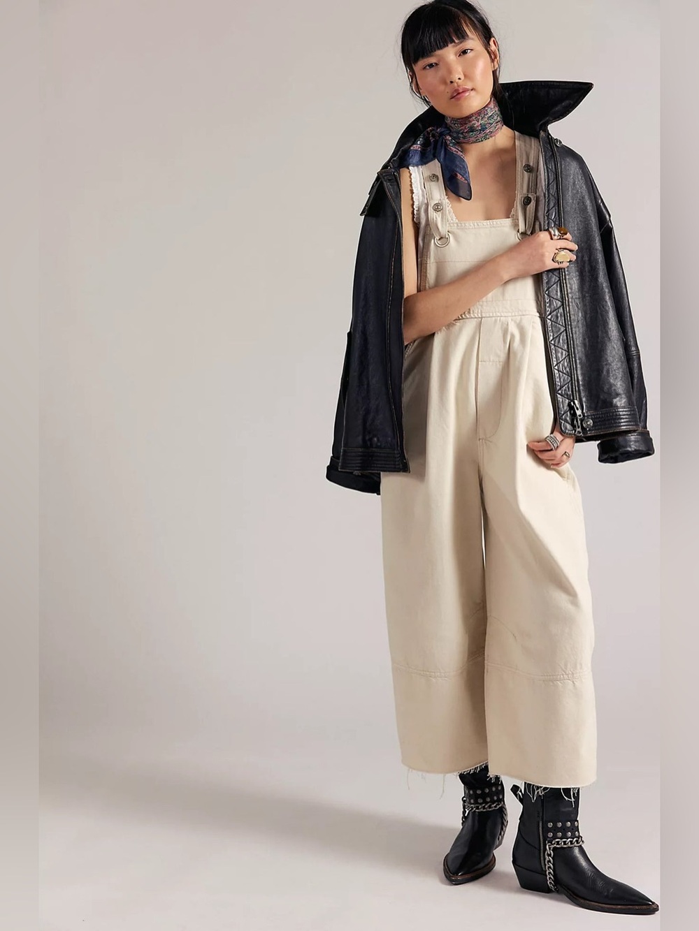 Free People We The Free Rambler Overalls in Ecru